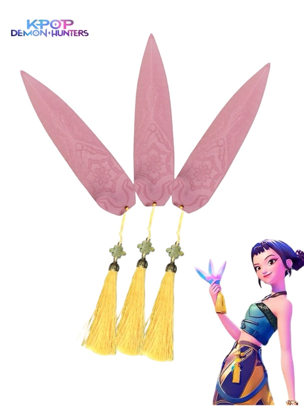 KPop Demon Hunters Zoey Pink Splay Prop Set of 3 Cosplay Accessories Anime